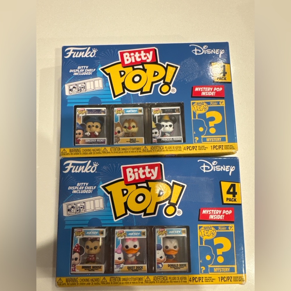 2x Funko Bitty Pop Disney 4 Pack Mini Figures + Mystery Pop New